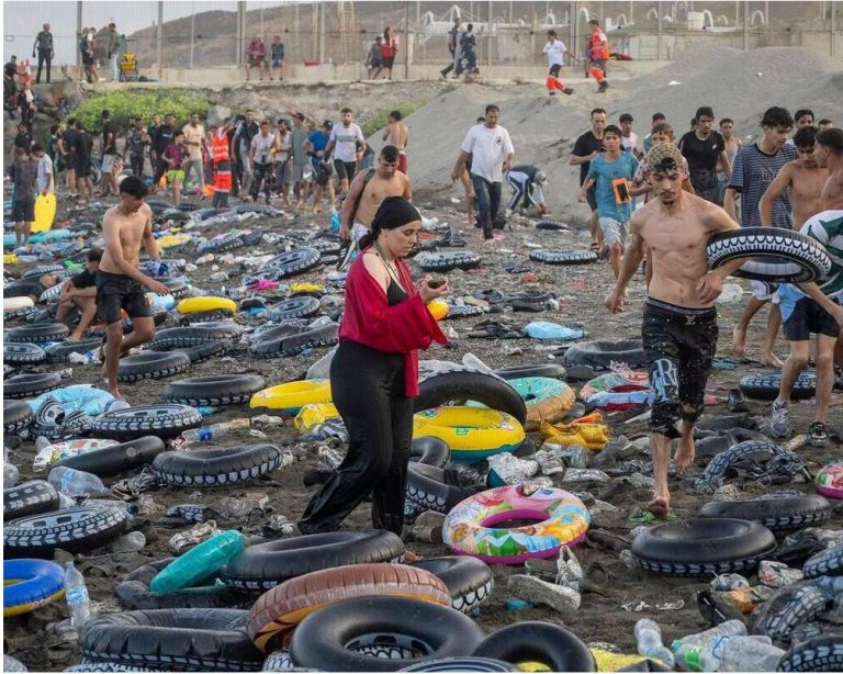 “Ceuta volta sob pressão: milhares de migrantes desafiam o Mediterrâneo e entram em território espanhol”